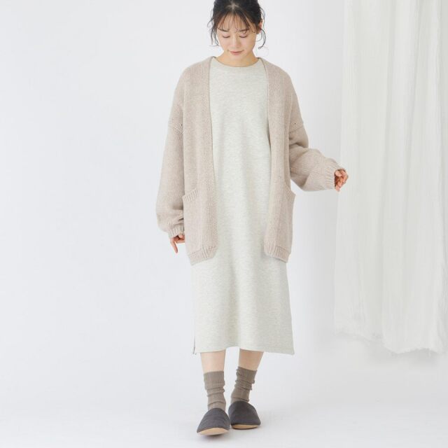 0699TO73359 コットン裏毛起毛ワンピース