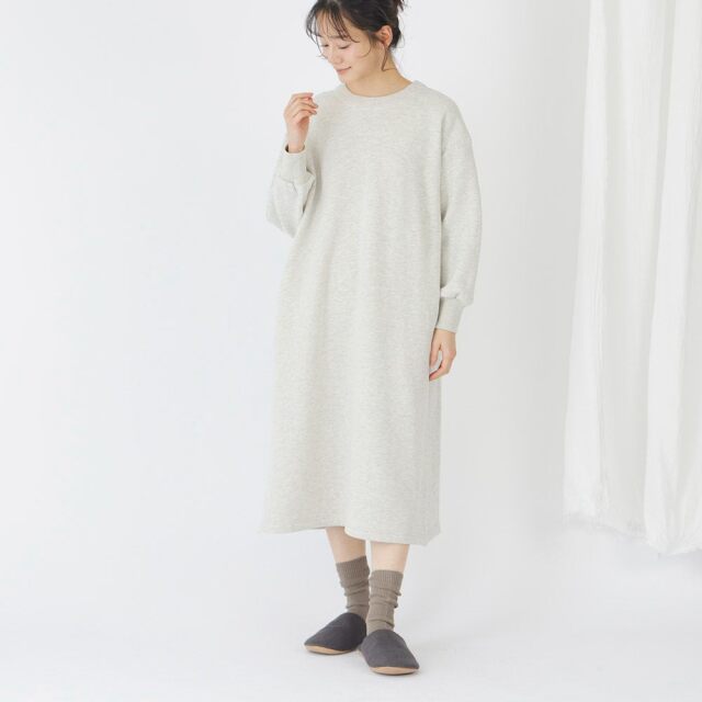 0699TO73359 コットン裏毛起毛ワンピース