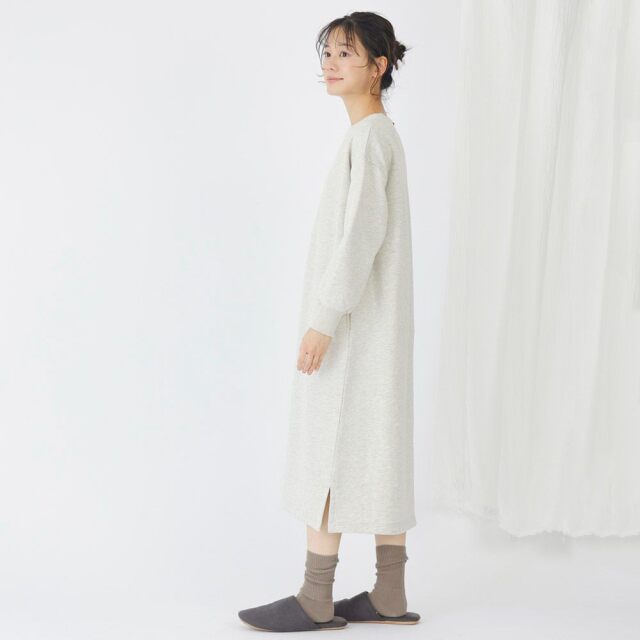 0699TO73359 コットン裏毛起毛ワンピース