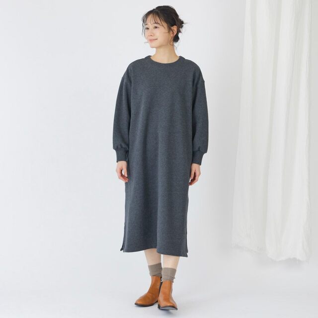 0699TO73359 コットン裏毛起毛ワンピース