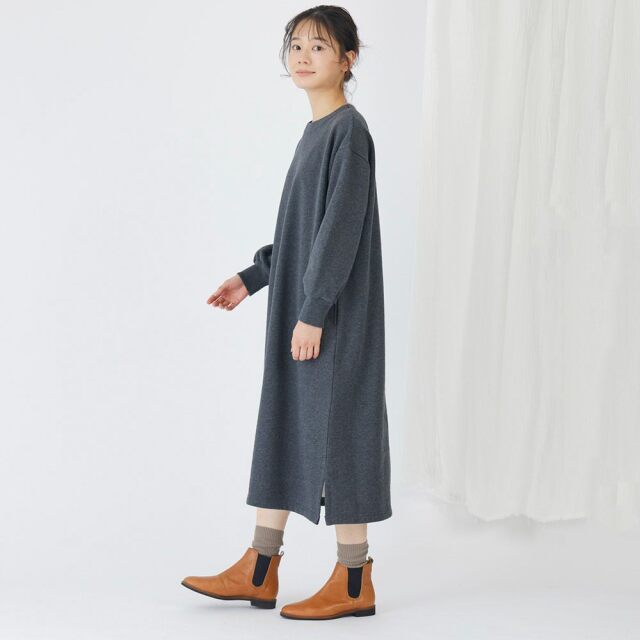0699TO73359 コットン裏毛起毛ワンピース
