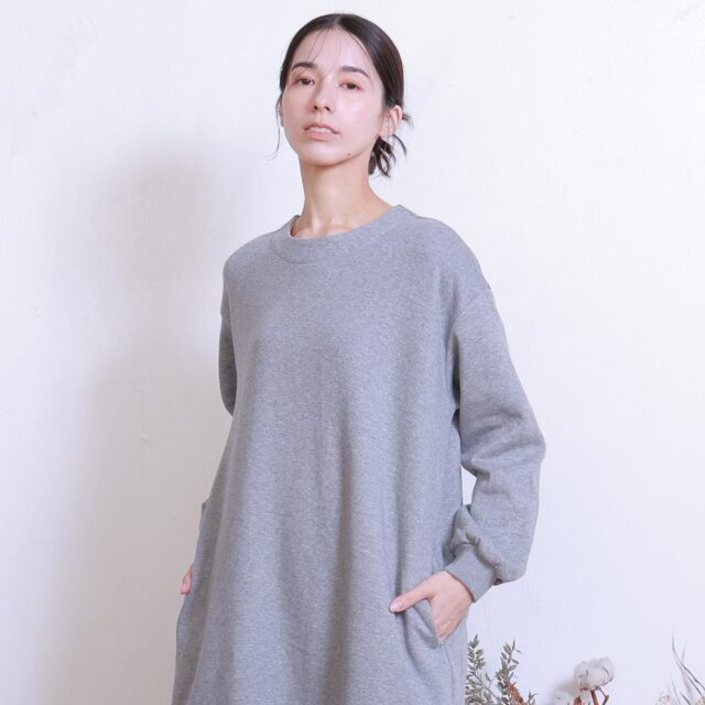 0699TO73359 コットン裏毛起毛ワンピース