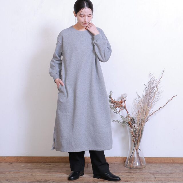 0699TO73359 コットン裏毛起毛ワンピース