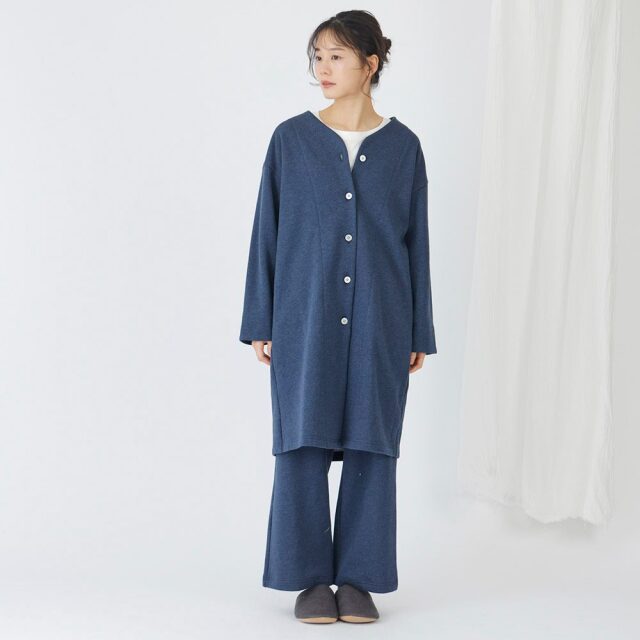 【ぬくふわ】コットン裏毛起毛ロングカーディガン