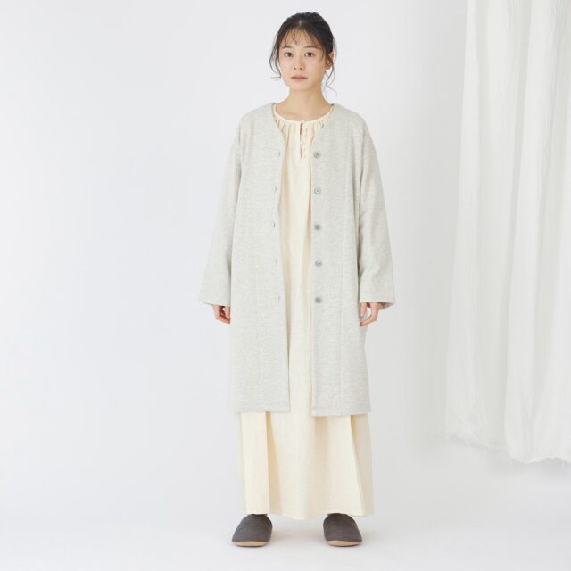 0699TO74360 コットン裏毛起毛ロングカーディガン