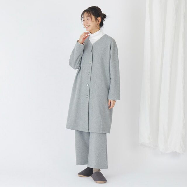 0699TO74360 コットン裏毛起毛ロングカーディガン