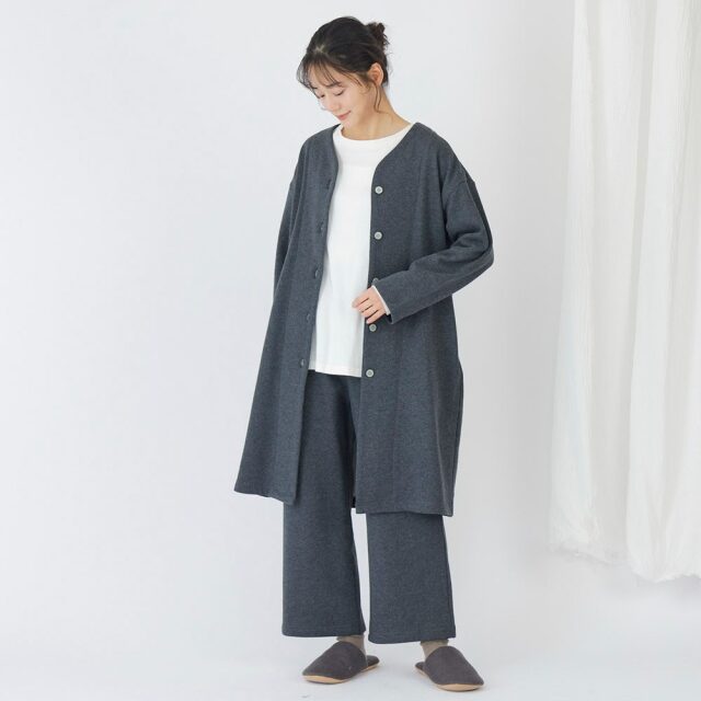 0699TO74360 コットン裏毛起毛ロングカーディガン