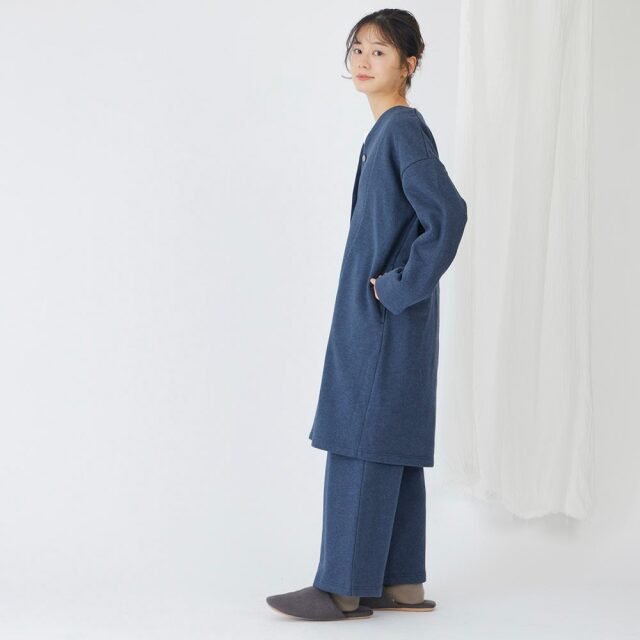 0699TO74360 コットン裏毛起毛ロングカーディガン