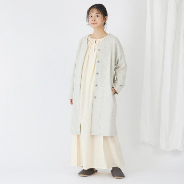 0699TO74360 コットン裏毛起毛ロングカーディガン