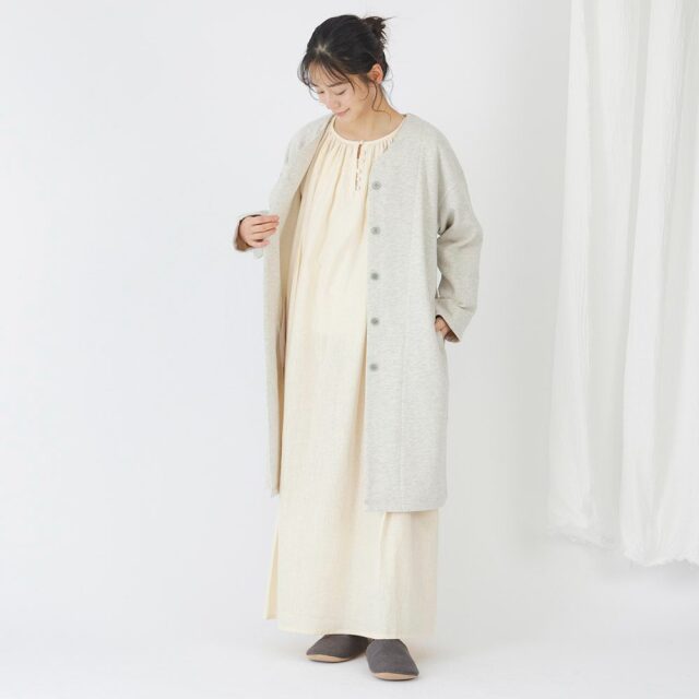 0699TO74360 コットン裏毛起毛ロングカーディガン