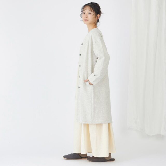 0699TO74360 コットン裏毛起毛ロングカーディガン