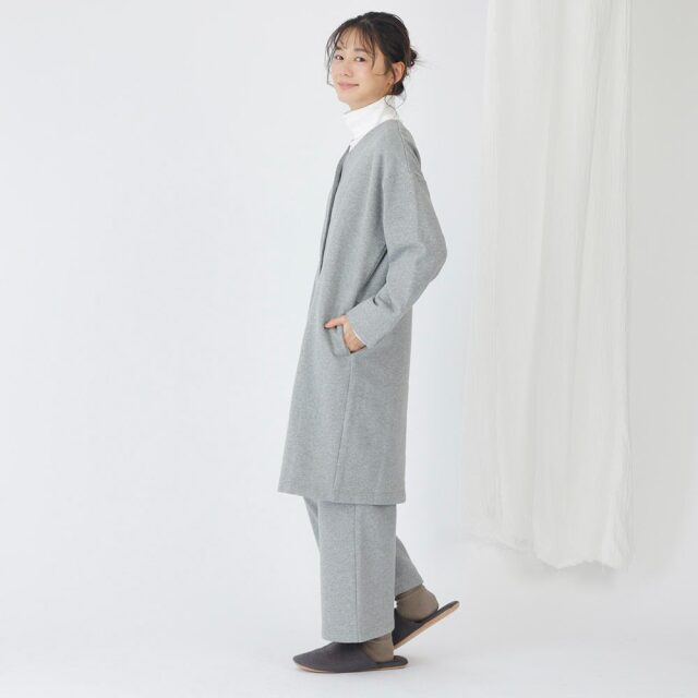 0699TO74360 コットン裏毛起毛ロングカーディガン