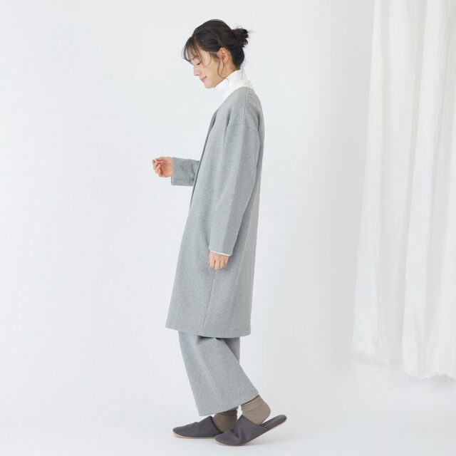 0699TO74360 コットン裏毛起毛ロングカーディガン