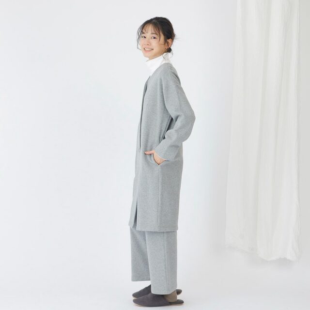 0699TO74360 コットン裏毛起毛ロングカーディガン