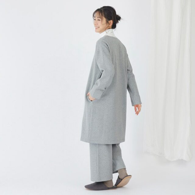 0699TO74360 コットン裏毛起毛ロングカーディガン