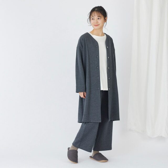 0699TO74360 コットン裏毛起毛ロングカーディガン