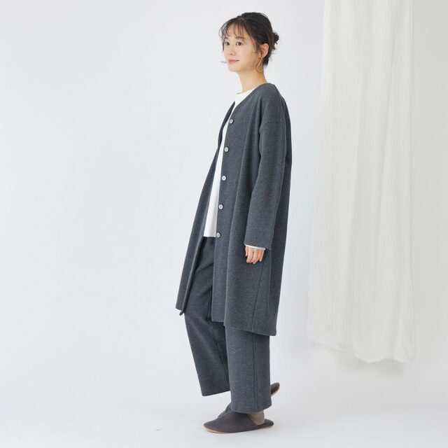 0699TO74360 コットン裏毛起毛ロングカーディガン