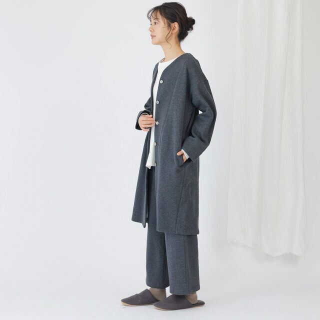 0699TO74360 コットン裏毛起毛ロングカーディガン