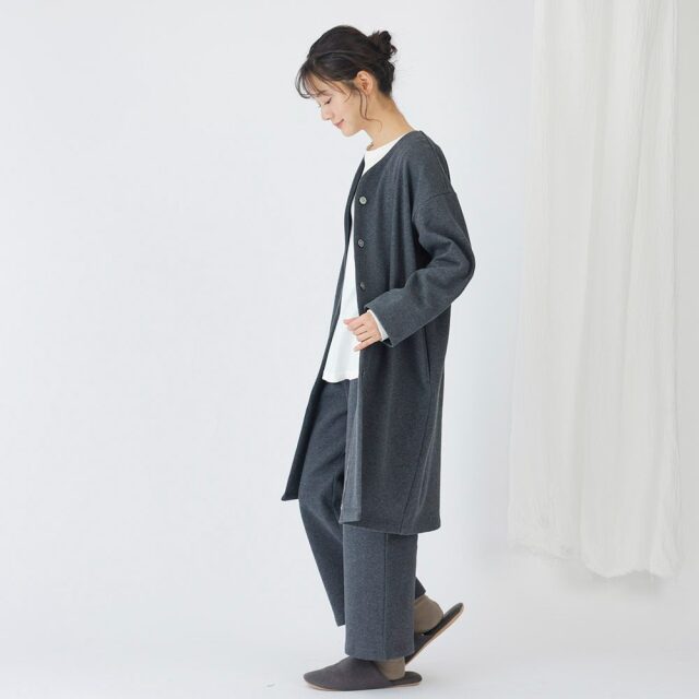 0699TO74360 コットン裏毛起毛ロングカーディガン