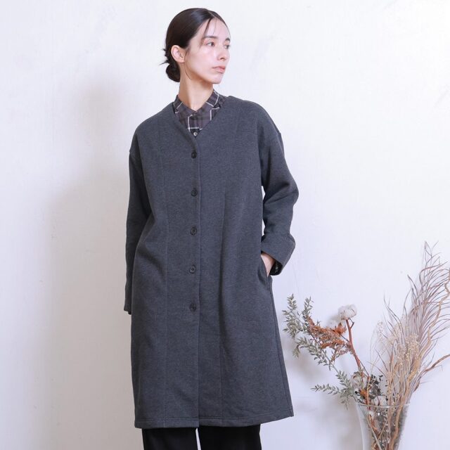 0699TO74360 コットン裏毛起毛ロングカーディガン