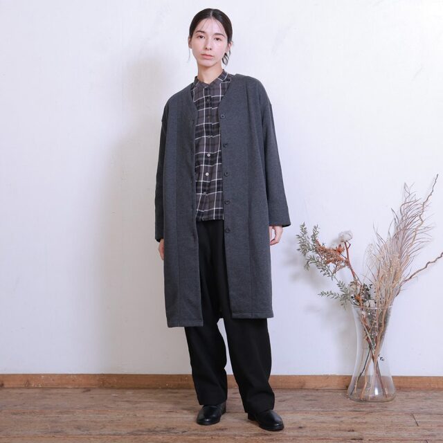 0699TO74360 コットン裏毛起毛ロングカーディガン