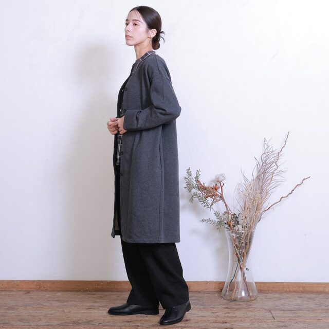 0699TO74360 コットン裏毛起毛ロングカーディガン