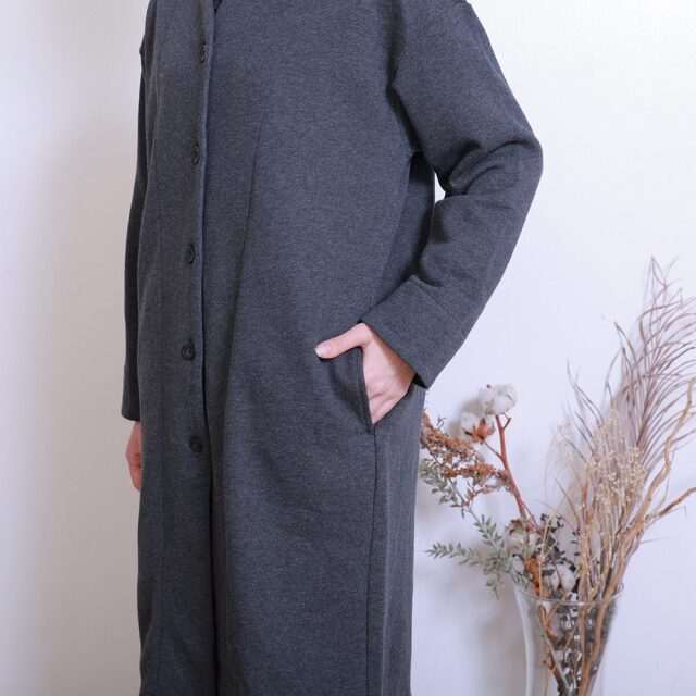 0699TO74360 コットン裏毛起毛ロングカーディガン