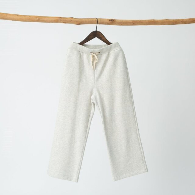 0699TO76361 コットン裏毛起毛ワイドストレートパンツ