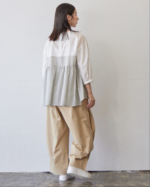 TUTIE. (ツチエ) | コットンドビーストライプブラウス (white) | トップス ブラウス お洒落 コットンドビーストライプブラウス/ T.