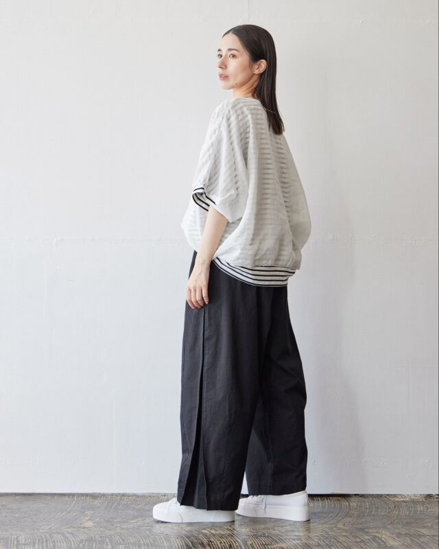 MAXMARA アウトレット●CADUCA プリーツ入りリネンツイルパンツ サティラ] ピュア リネン ストレート パンツ, tobacco | 
