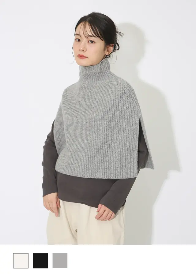 T.　ウールニットケープ
