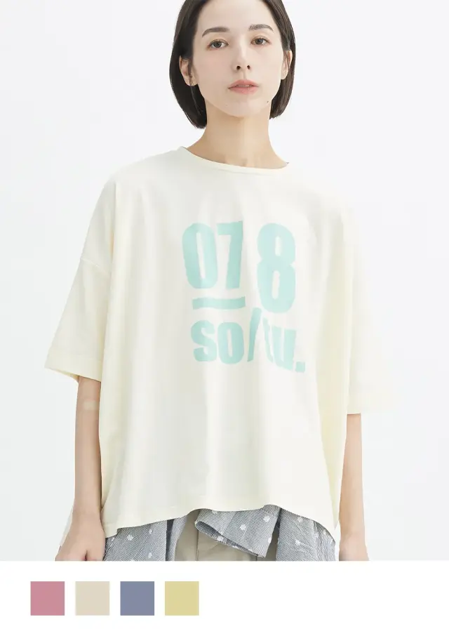 T.　コットンソロナプリントＴシャツ