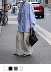 年末値下げ！TUTIE. aiさんmegさんコラボ　バンドカラーブラウス TUTIE.｜【aiさんmegさんerikaさんキナリノコラボ】ラミーツイル2WAY