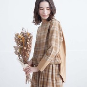 0624AT-51605 リヨセルコットンチェック切替ブラウス