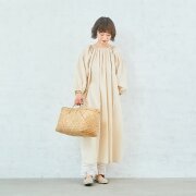 【tomomiさんコラボ】【丈が選べる】コットンリネンボイル２ＷＡＹギャザーワンピース（ショート）｜再販売