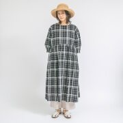 0624UT-53052 コットンドビーシンプルチェックワンピース