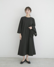 0625PS63062 コットンセルロースシームフレアーワンピース