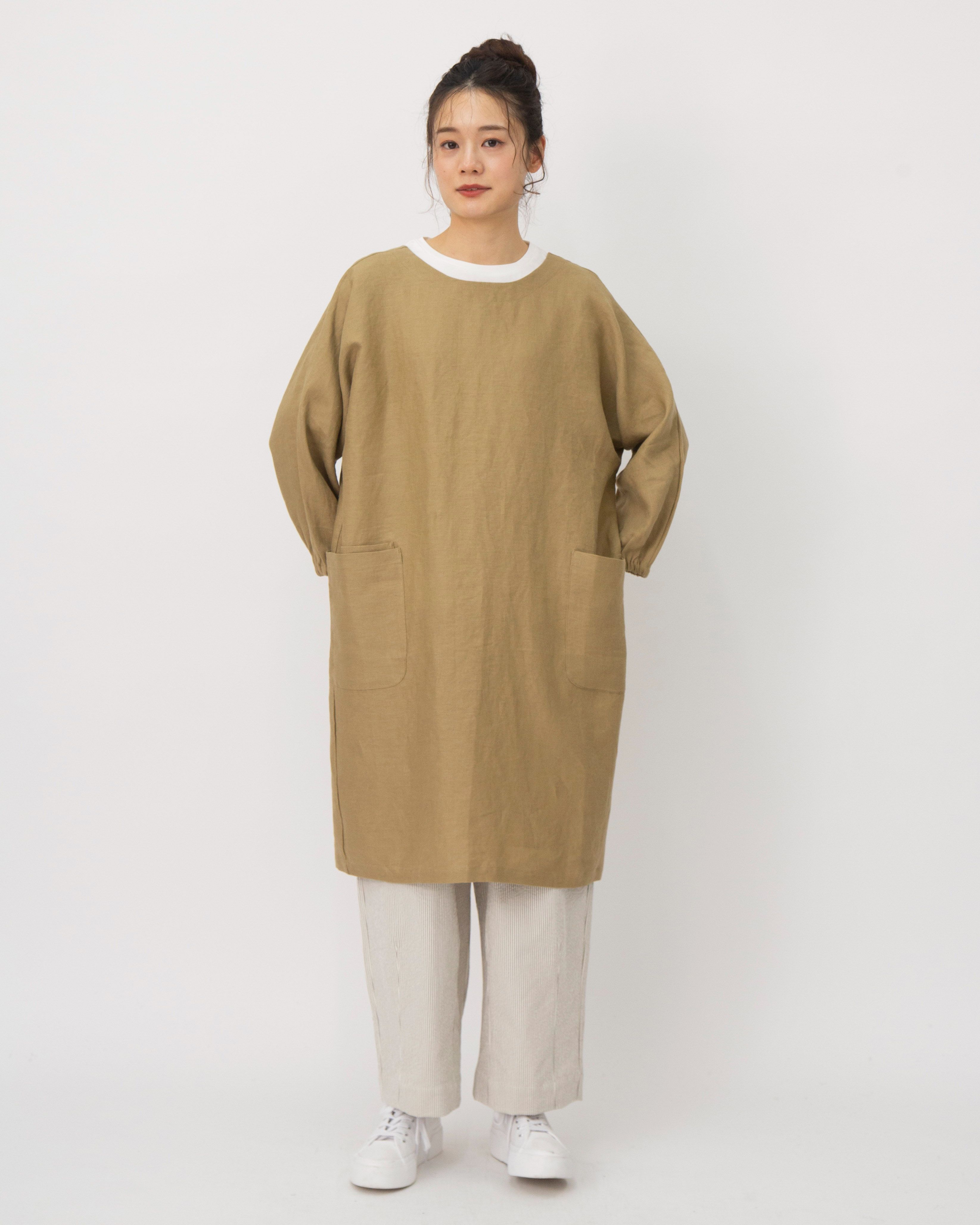 新品未使用slowly but surelyリネン2way割烹着 slowly but surelyリネン割烹着2wayコートエプロン - メルカリ