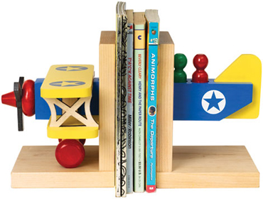 天然素材使用！ ブックエンド＜飛行機＞／メイプル・ランドマーク