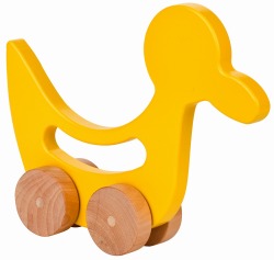 エコフレンドリーな木製アニマルプッシュトイ（DUCK）＜Made in USA＞／マニー＆サイモン