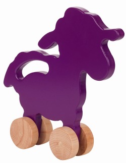 エコフレンドリーな木製アニマルプッシュトイ（LAMB）＜Made in USA＞／マニー＆サイモン