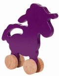 エコフレンドリーな木製アニマルプッシュトイ（LAMB）＜Made in USA＞／マニー＆サイモン