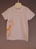 ＜コットン100％＞Tシャツ（ホワイトgiraffe）／マニー＆サイモン