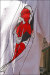 和柄Ｔシャツ【鯉　白×赤】