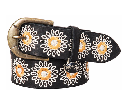 Equine Coutureフラワーレザーベルト