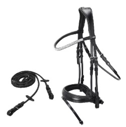 SCHOCKEMOHLE   ジョニー ドレッサージュ 水勒頭絡 手綱セット