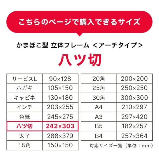 ボックスフレーム　アーチタイプ八ツ切
