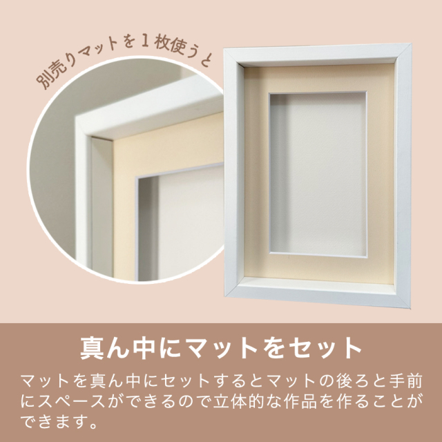中身を支えるパーツが2段！立体～平面作品迄自由にフレーミング