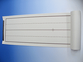 書初め用罫線入下敷き　白2ｍｍ（30×107.5）半紙三枚版