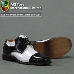 【ACI】ACI-745 1/6 Black Toe Cap Shoes 1/6スケール ビジネスシューズ